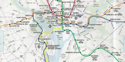 Washington dc kartta metro pysähtyy