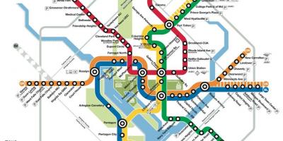 Washington dc julkisen liikenteen kartta