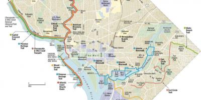 Washington dc pyörä polkuja kartta