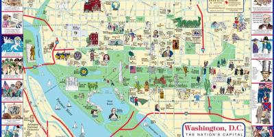 Washington dc kartta matkailukohteisiin
