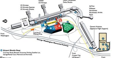 Ronald reagan washington national airport-kartta