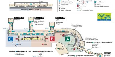 Ronald reagan national airport kartta