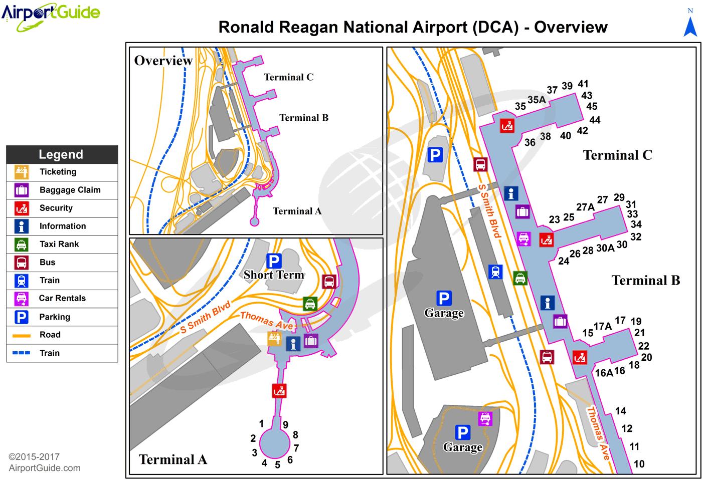 National airport kartta - Washington national airport kartta (District of  Columbia - USA)