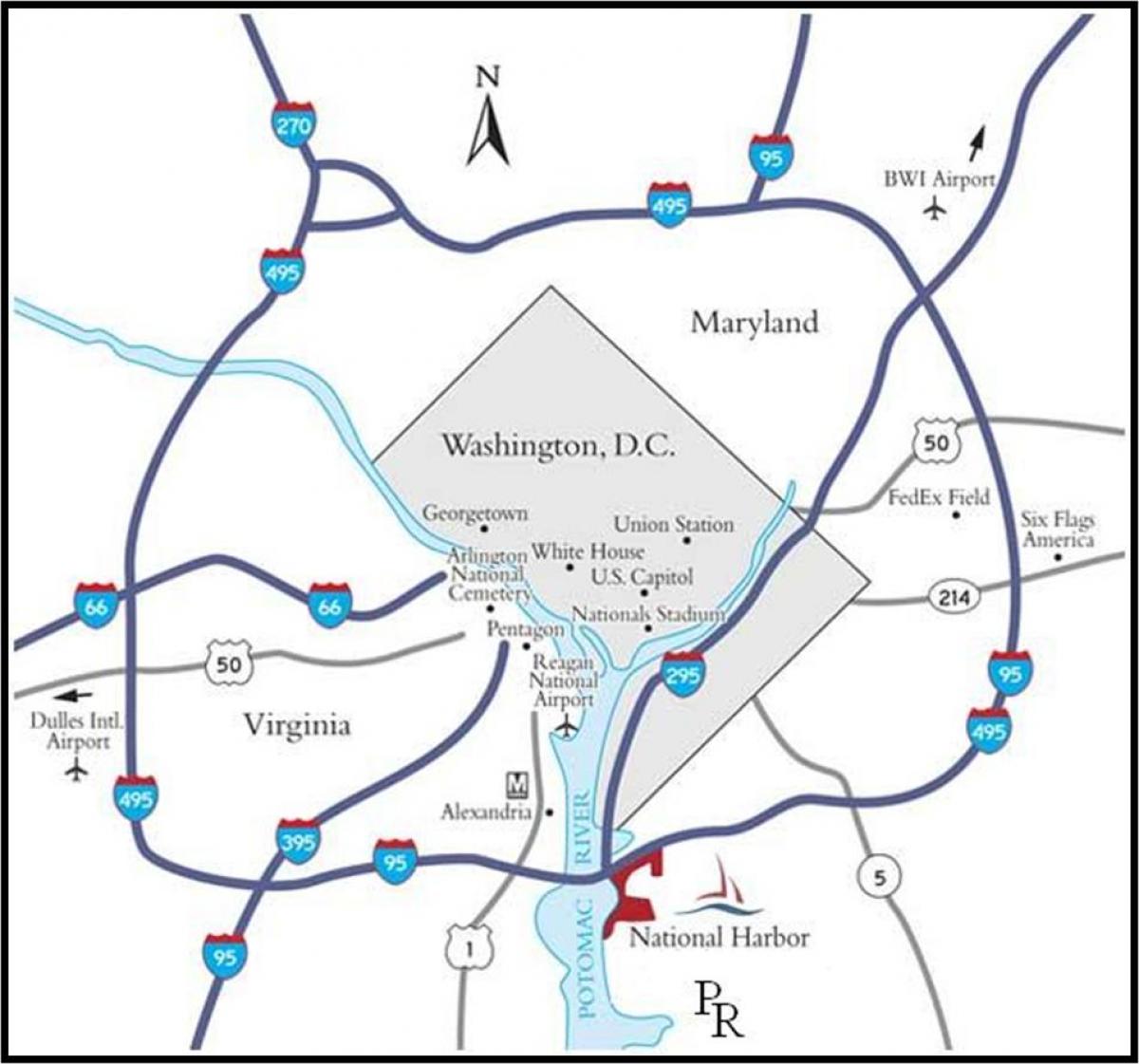washington metropolitan area kartta