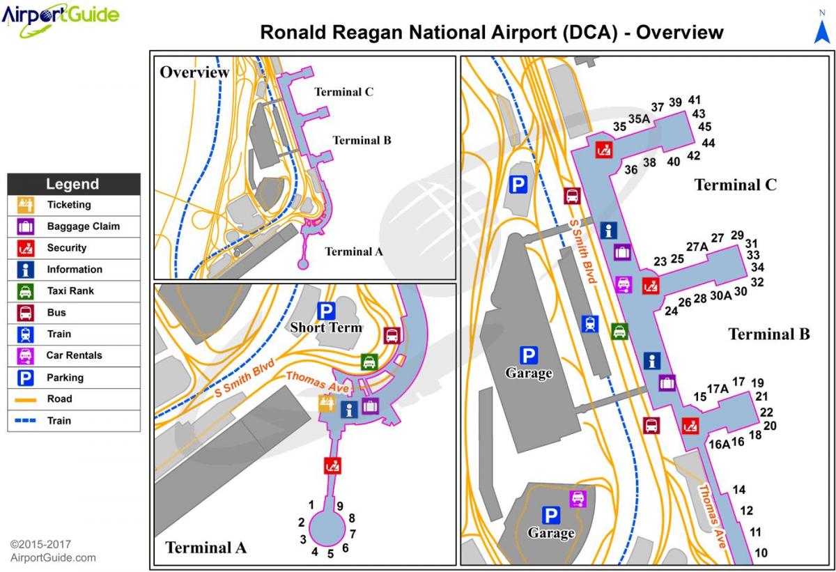 washington national airport-kartta