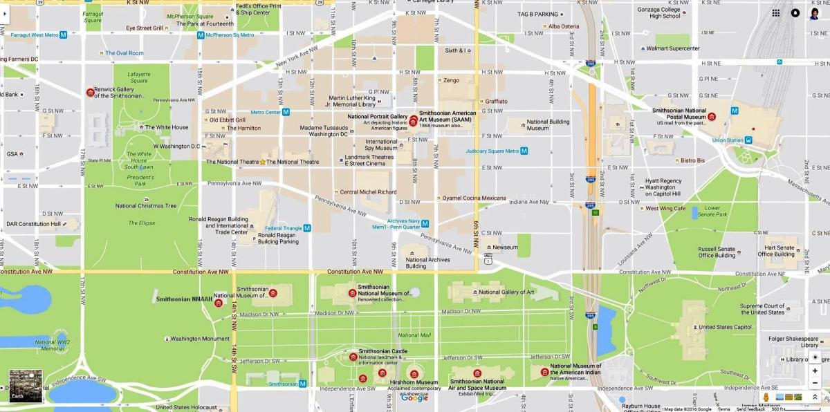 kartta national mall ja museot