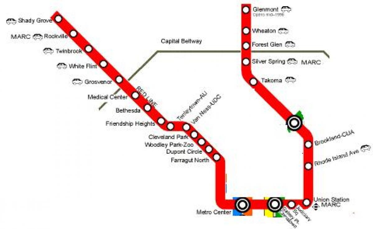 washington dc metro red line kartta
