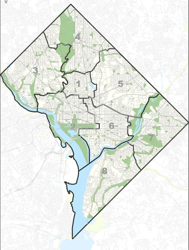 kartta washington dc: ilmainen pysäköinti