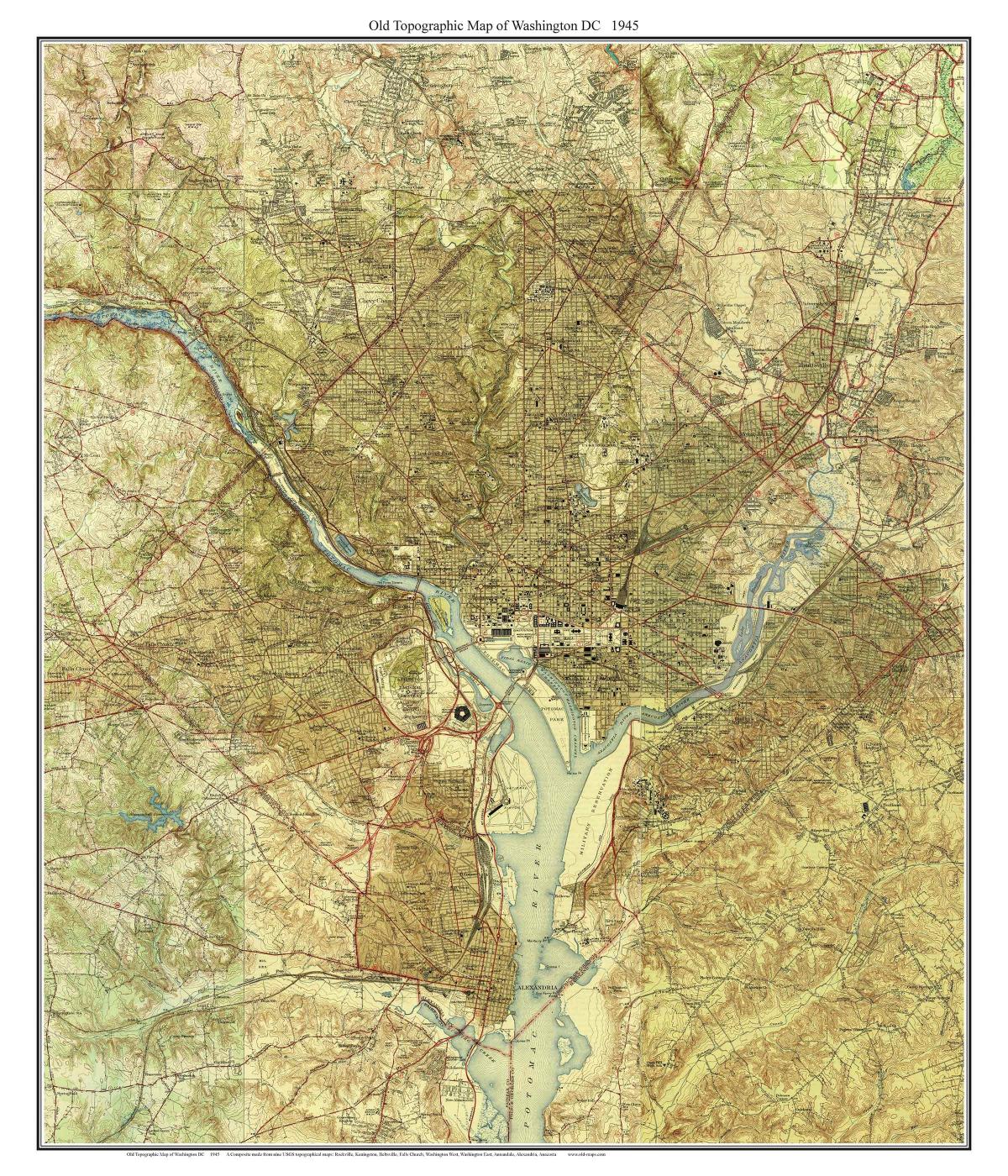 dc topografinen kartta