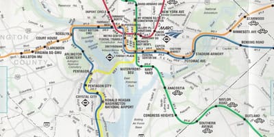 Washington dc kartta metro pysähtyy