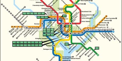 Washington dc raitiovaunu kartta
