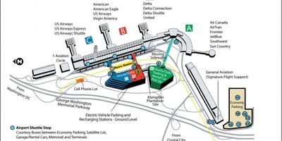 Kartta lentokentät lähellä washington dc