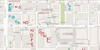 Kartta washington dc tasoitus pysäköinti